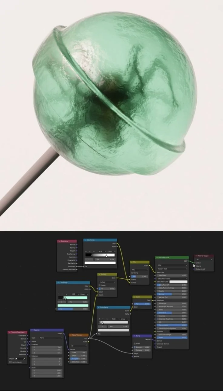 Translucent green sculptural form